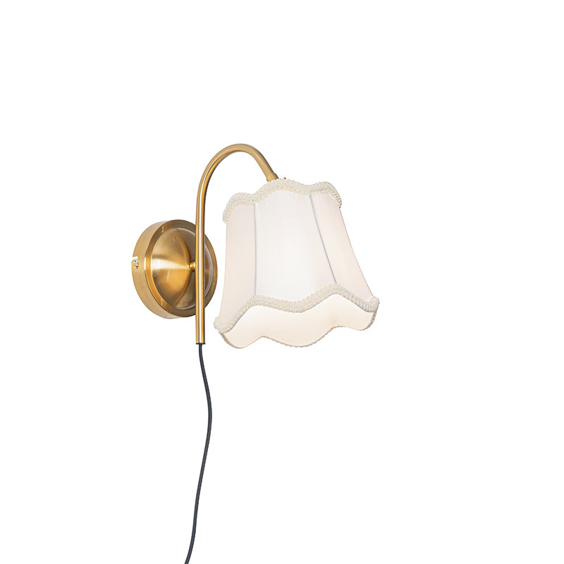 QAZQA Wandlamp nona - Wit - Klassiek | Antiek - L 18cm