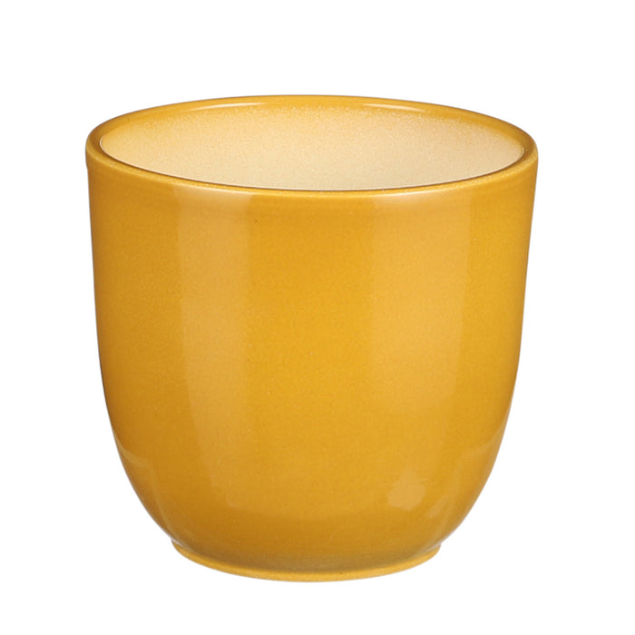 Mica Decorations Planten|bloempot Tusca - geel - D12 x H11cm