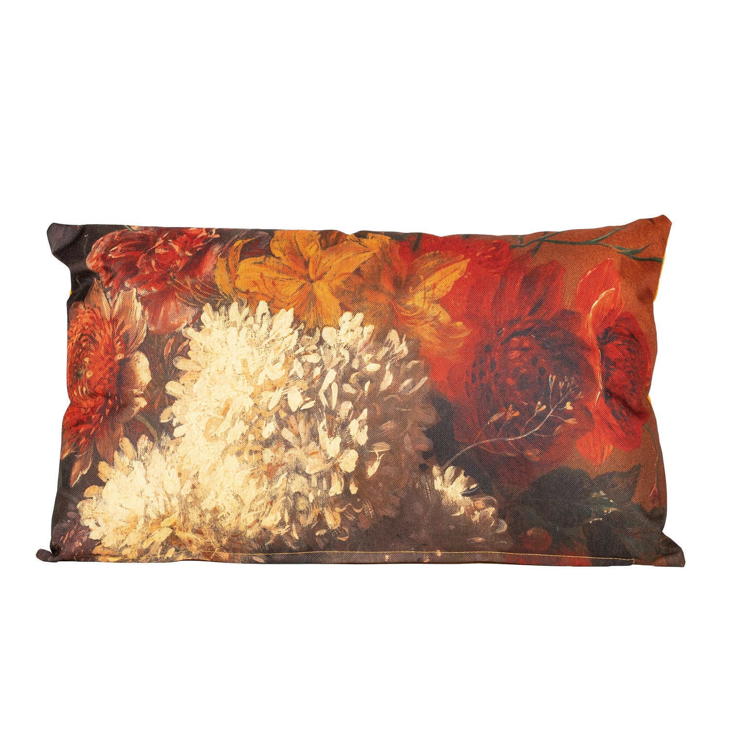 Anna's collection buitenkussen bloem - Bruin|creme - 30 x 50 cm