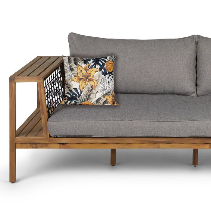 Anna's collection buitenkussen bloem - blauw|geel - 45 x 45 cm