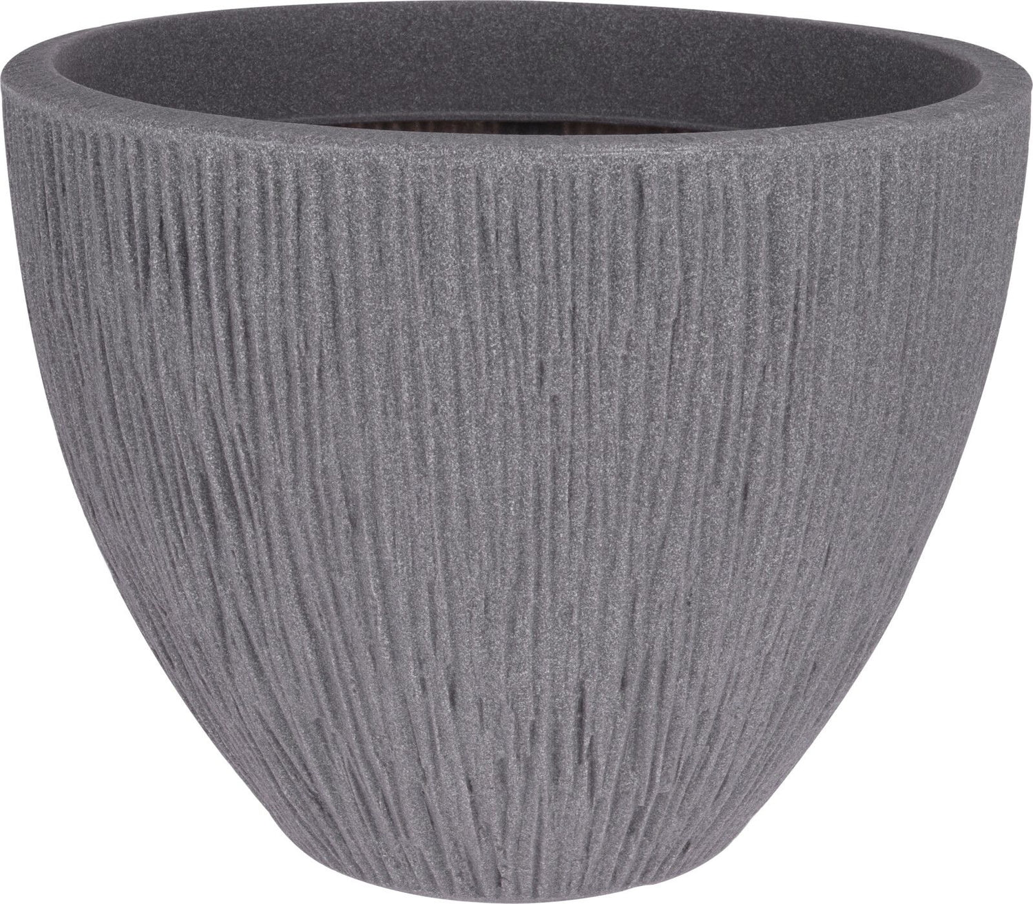 Pro Garden Bloempot geribbeld Lava 31cm Grijs