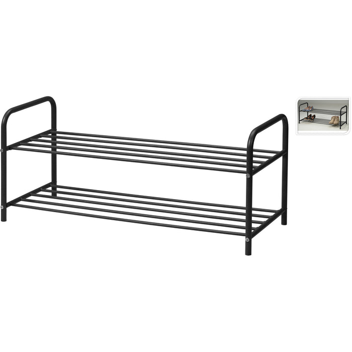Excellent Houseware Schoenenrek - zwart - metaal - 2-laags - 91 cm
