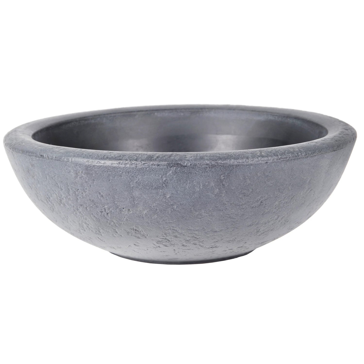 Mega Collections Plantenpot - schaal - kunststof - grijs - D38 x H14 c