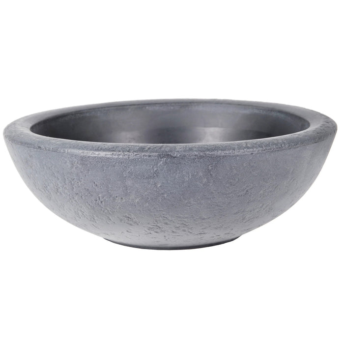 Mega Collections Plantenpot - schaal - kunststof - grijs - D38 x H14 c