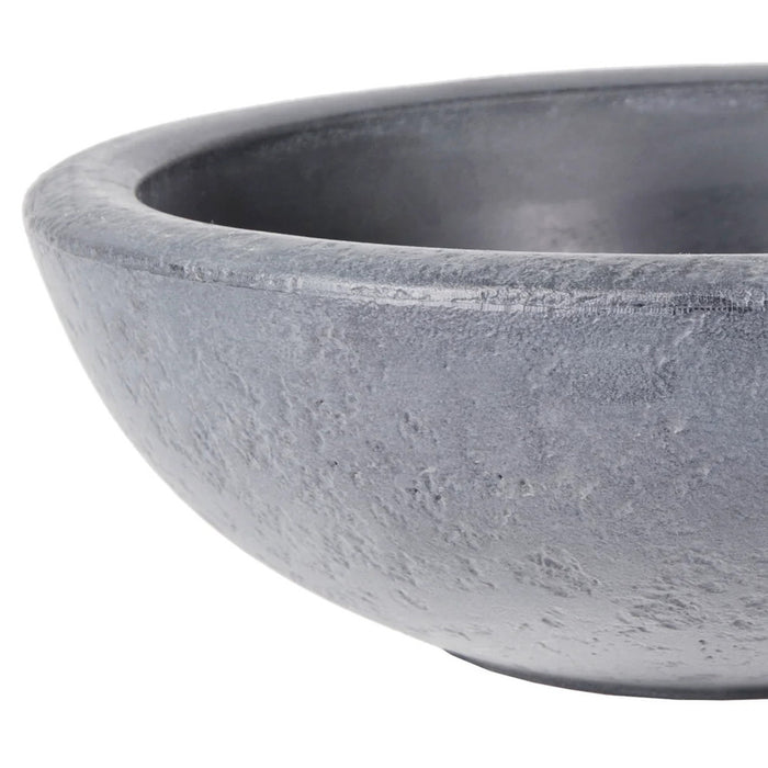 Mega Collections Plantenpot - schaal - kunststof - grijs - D38 x H14 c