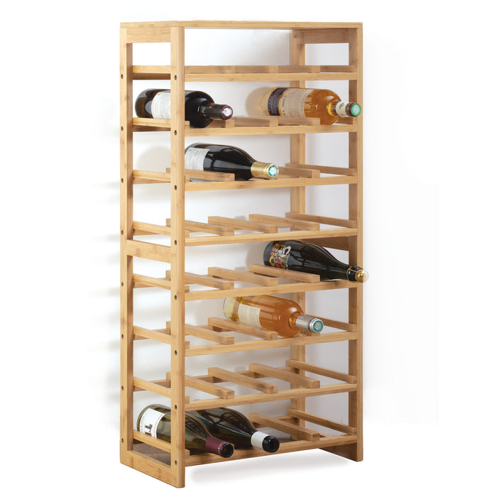 5five Wijnrek - 8 lagen - 32 flessen - bamboe hout - 45 x 24 x 89 cm