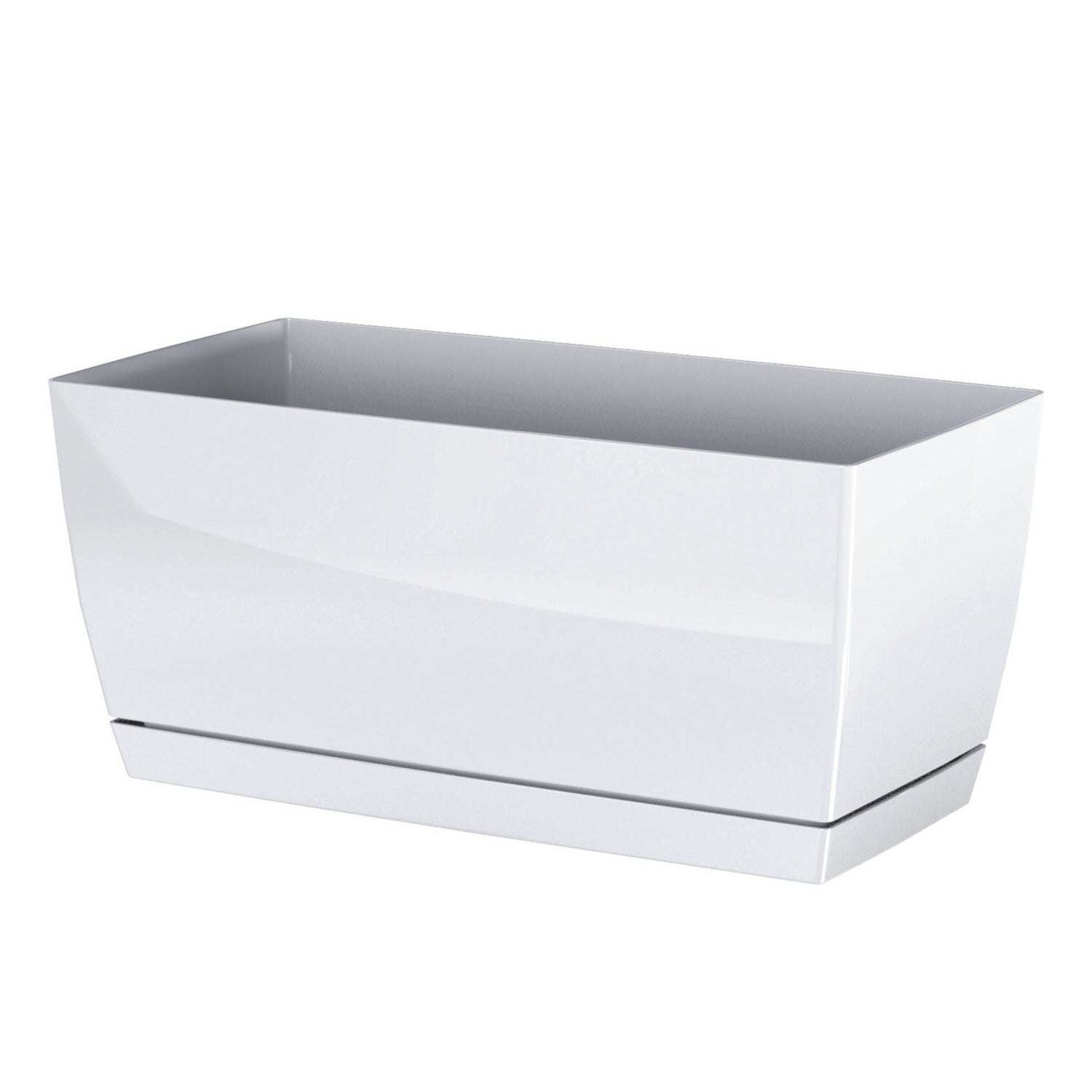 Prosperplast plantenpot - kunststof - parel wit - 24 x 12 x 11 cm