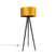 QAZQA Vloerlamp tripod zwart met kap goud 50 cm - Tripod Classic
