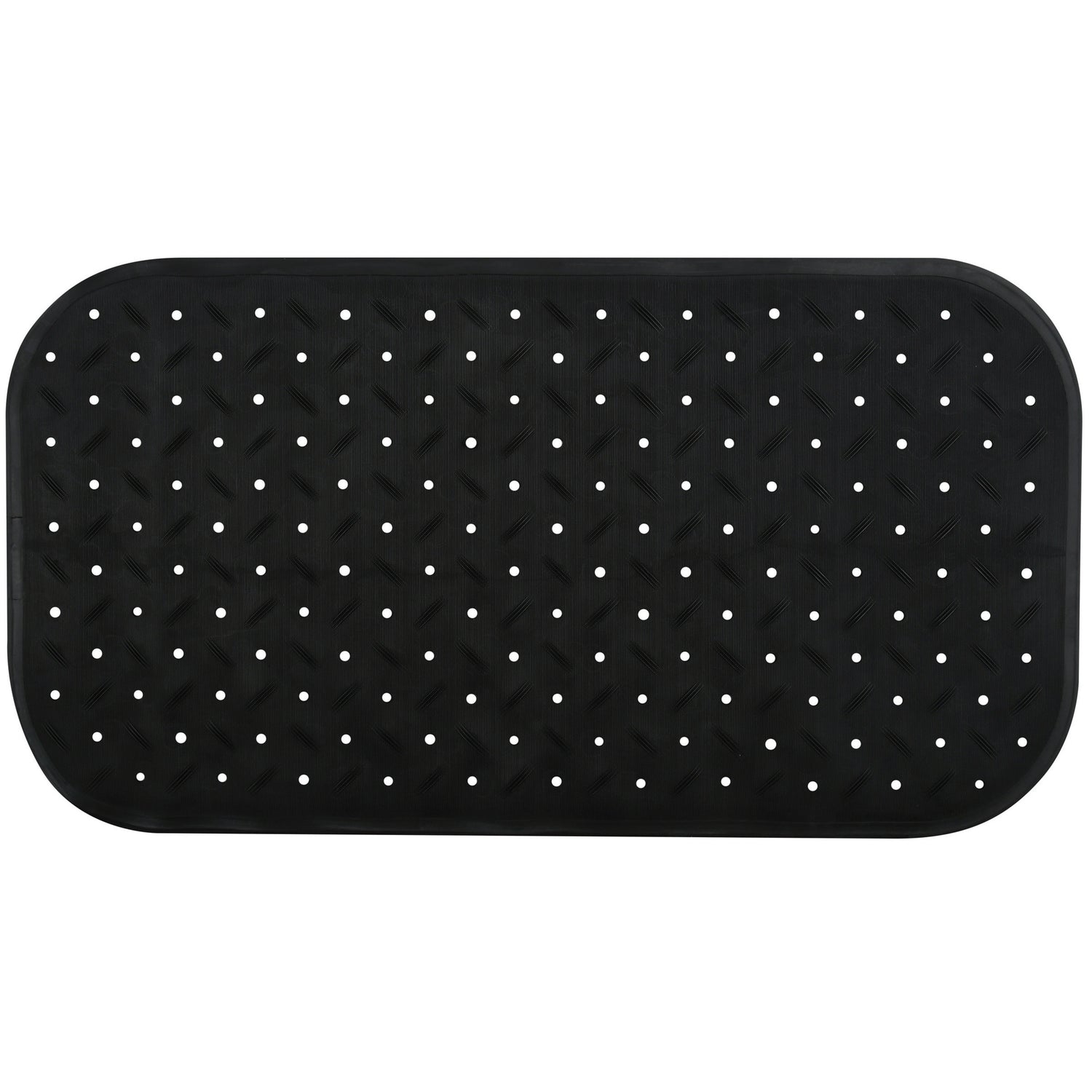MSV Douche|bad anti-slip mat badkamer - rubber - zwart - 36 x 65 cm