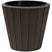 Prosperplast Plantenpot Wood Style - kunststof - donkerbruin - D35 cm
