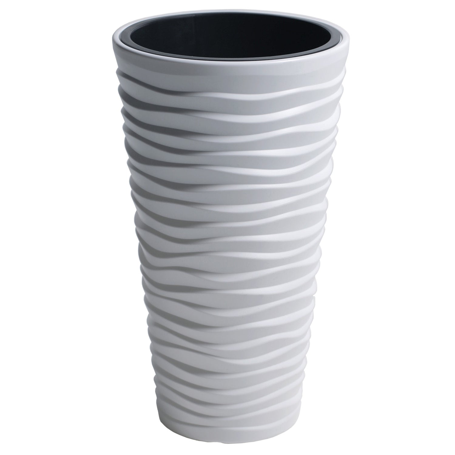 Prosperplast Bloempot Sand - wit - kunststof - D30 x H52 cm