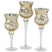 Deco by Boltze - glazen kaarsenhouders - windlichten 3st goud 30-40cm