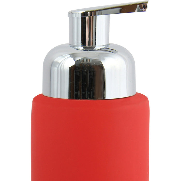MSV Zeeppompje|dispenser Enzo - keramiek - rood|zilver - 18 cm