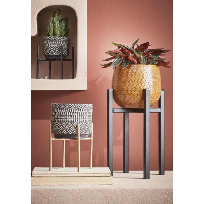 Mica Decorations Plantenstandaard - verhoger - zwart - H10 x B8 cm