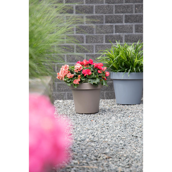 Mega Collections Plantenpot|bloempot - kunststof - taupe - D40 cm