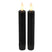 Countryfield Led kaarsen|dinerkaarsen - 2x stuks - zwart - 15 cm