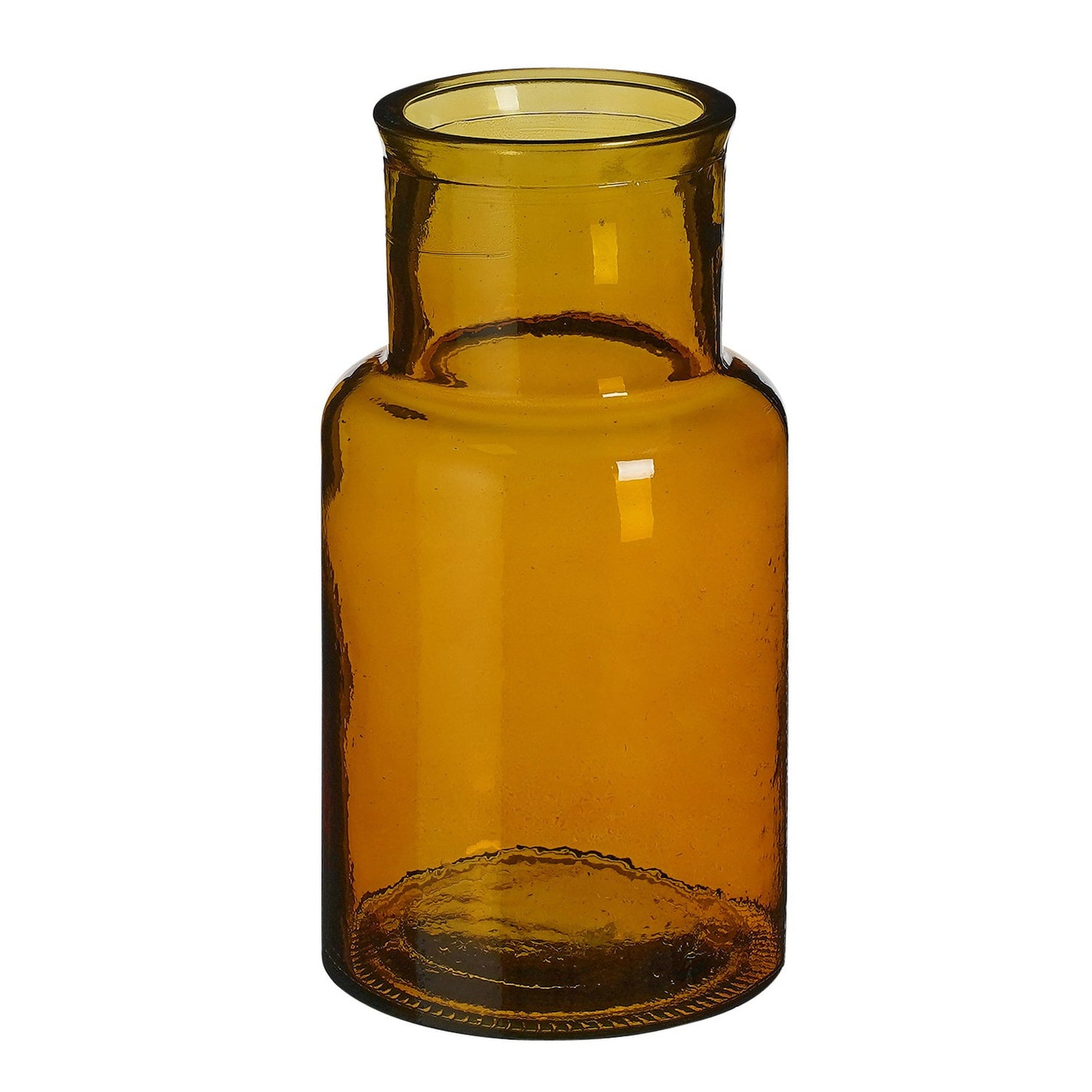 Mica Decorations Bloemenvaas Garcia - amber geel glas - D15 x H28 cm