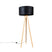 QAZQA Vloerlamp hout met stoffen kap zwart 50 cm - Tripod Classic
