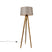 QAZQA Landelijke tripod vintage hout met linnen kap taupe 45 cm -