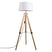 QAZQA Vloerlamp naturel met witte linnen kap 45 cm - Tripod