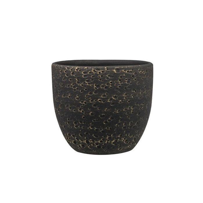 Ter Steege Plantenpot|Bloempot Lava Stone - zwart - D29 x H26 cm