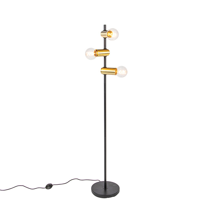 QAZQA Vloerlamp facil - Goud|messing - Modern - D 255mm