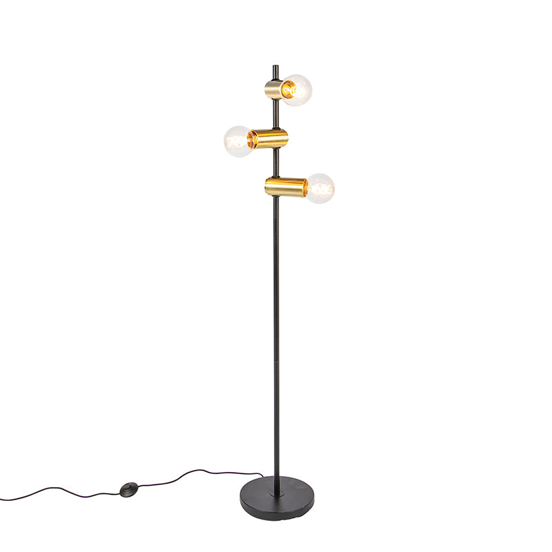 QAZQA Vloerlamp facil - Goud|messing - Modern - D 255mm