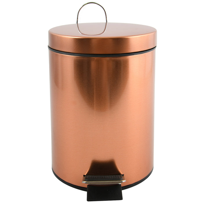 MSV badkamer|toilet pedaalemmer - koper kleurig - 3L - 17 x 25 cm