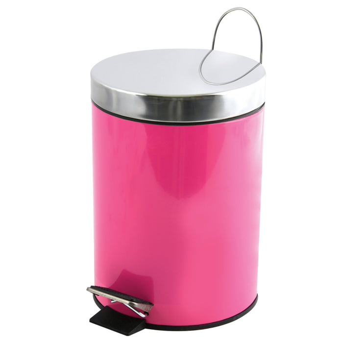 MSV badkamer|toilet pedaalemmer - fuchsia roze - 3 liter - 17 x 25 cm