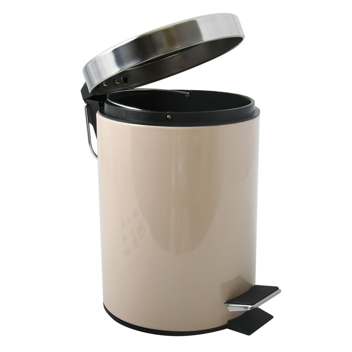 MSV badkamer|toilet pedaalemmer - beige - 3 liter - 17 x 25 cm