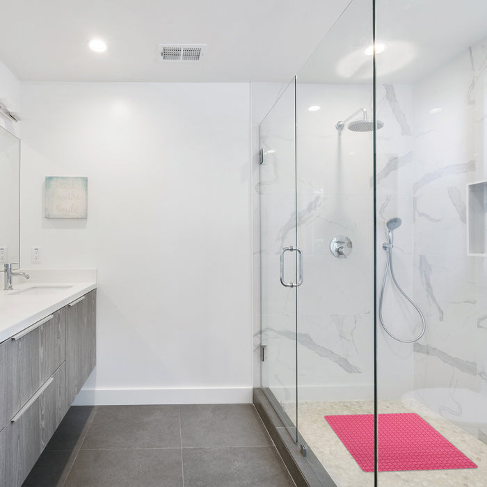 MSV Douche|bad anti-slip mat badkamer - rubber - fuchsia roze - 54 x 5