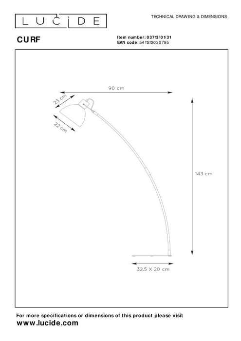 Lucide CURF Leeslamp - Wit