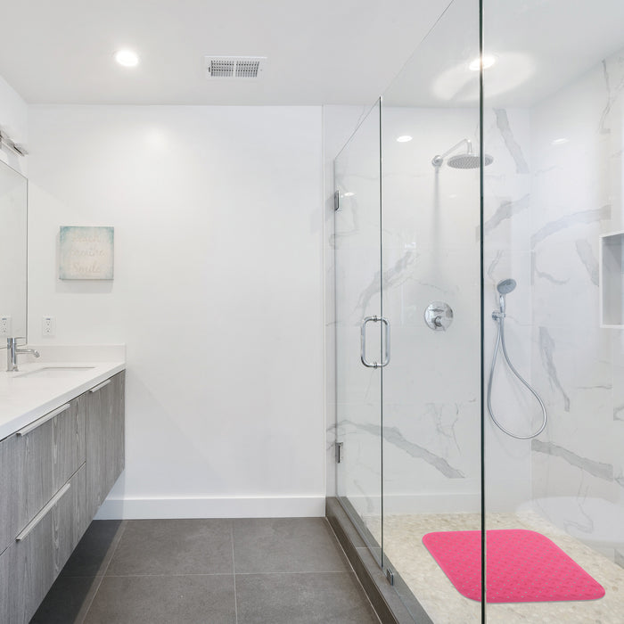 MSV Douche|bad anti-slip mat badkamer - rubber - fuchsia roze - 54 x 5