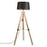 QAZQA Vloerlamp naturel met zwarte linnen kap 45 cm - Tripod