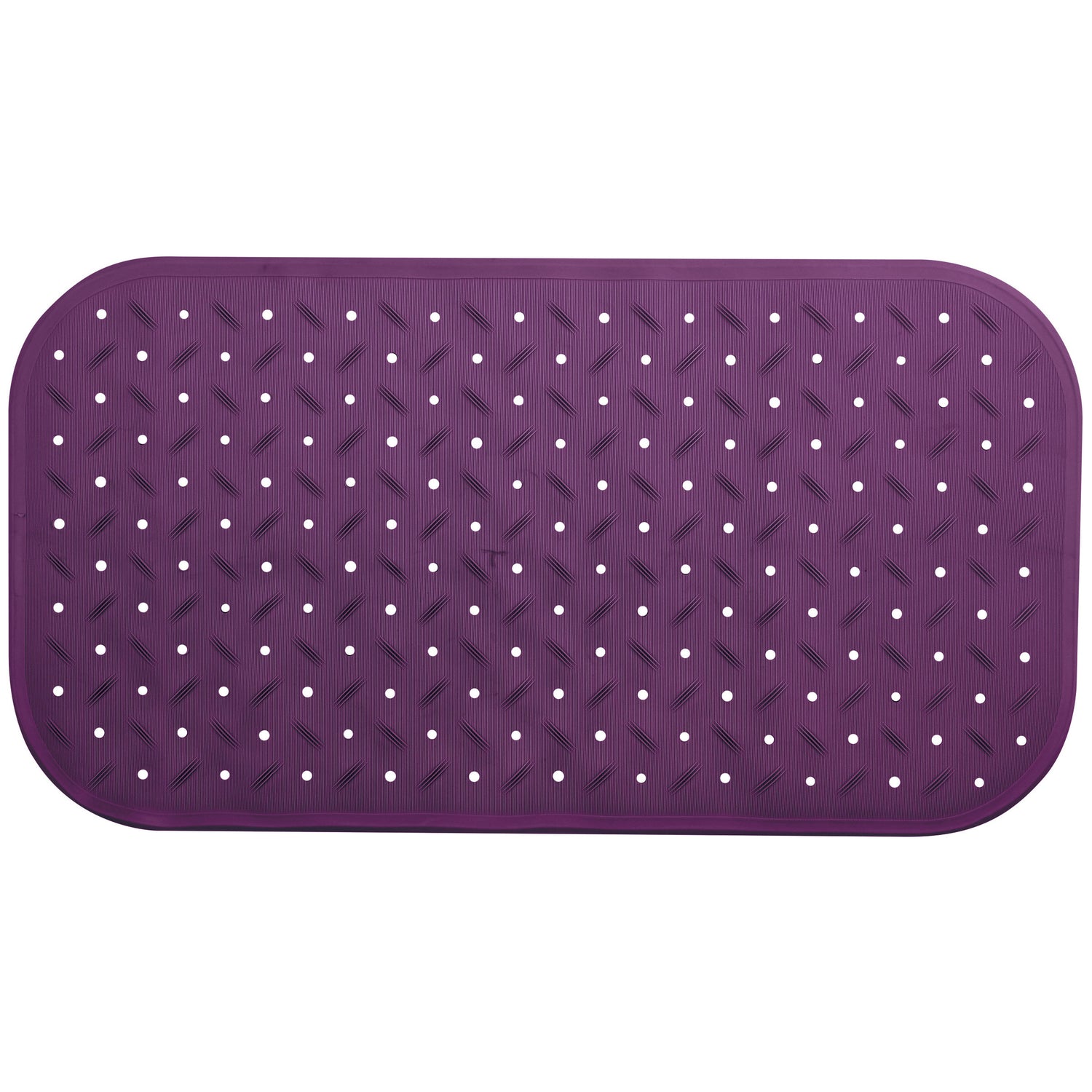 MSV Douche|bad anti-slip mat badkamer - rubber - paars - 36 x 76 cm