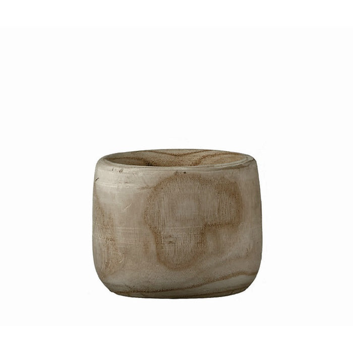 Mica Decorations Bloempot - hout - voor binnen en buiten - 14 cm