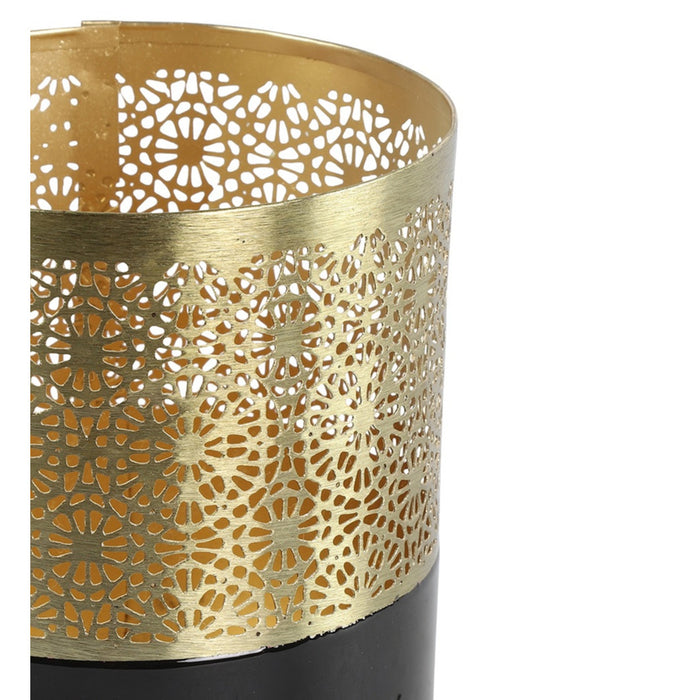 Countryfield Luxe theelichthouder - metaal - goud - D10 x H12.5 cm