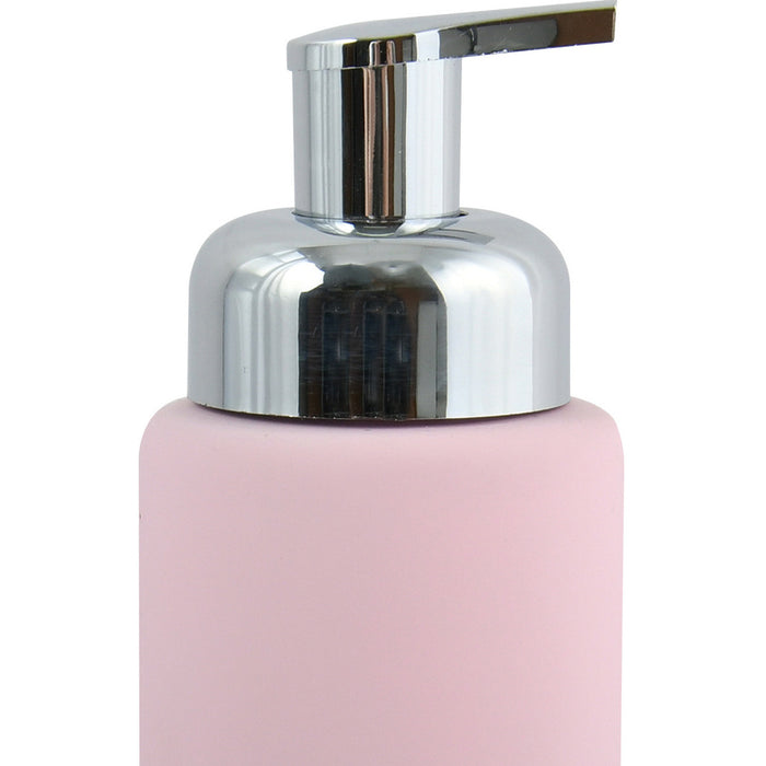 MSV Zeeppompje|dispenser Enzo - keramiek - lichtroze|zilver - 18 cm