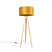 QAZQA Vloerlamp hout met stoffen kap goud 50 cm - Tripod Classic