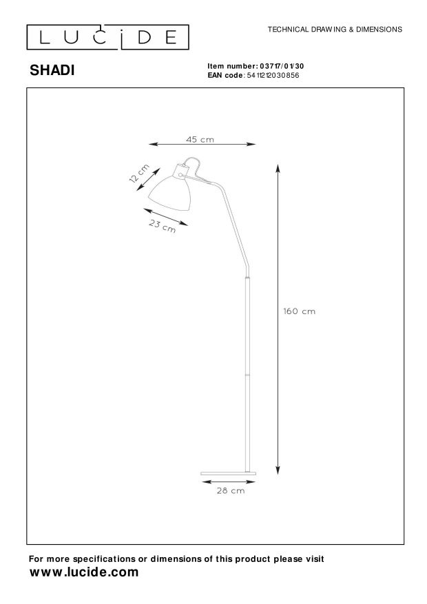 Lucide SHADI Leeslamp - Zwart
