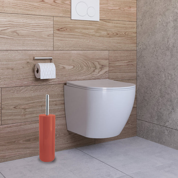 MSV Porto Toilet|wc-borstel in houder - kunststof - terracotta - 38 cm