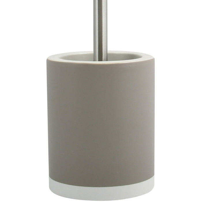 MSV Shine Toilet|wc-borstel houder - keramiek|metaal - taupe - 38 cm