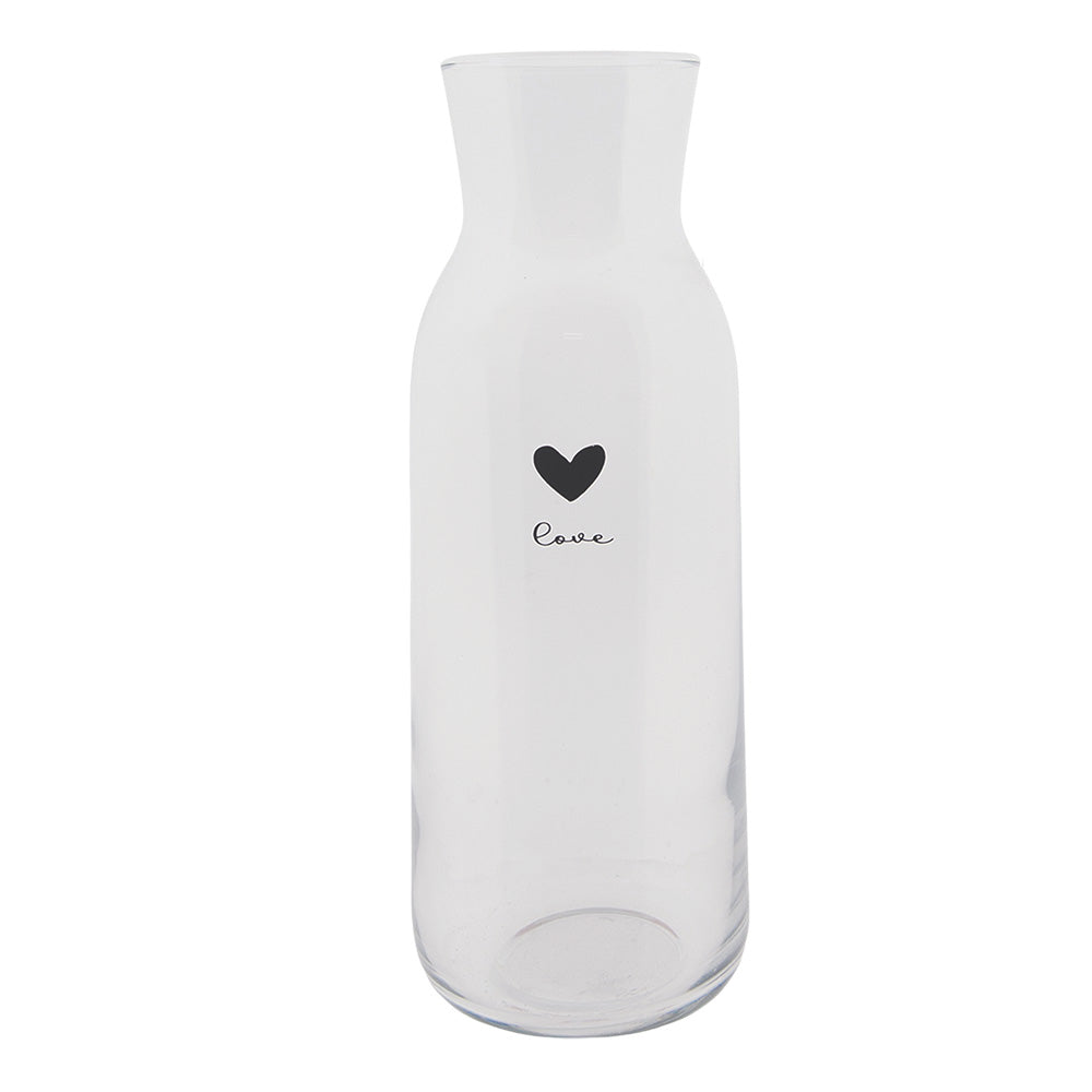 Clayre & Eef Karaf  1000 ml Glas Hart Love Waterkan