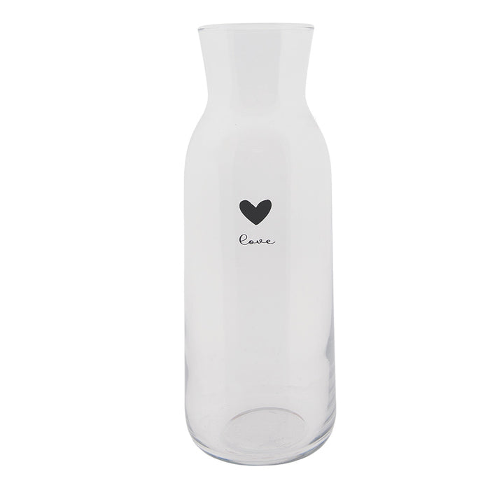 Clayre & Eef Karaf  1000 ml Glas Hart Love Waterkan