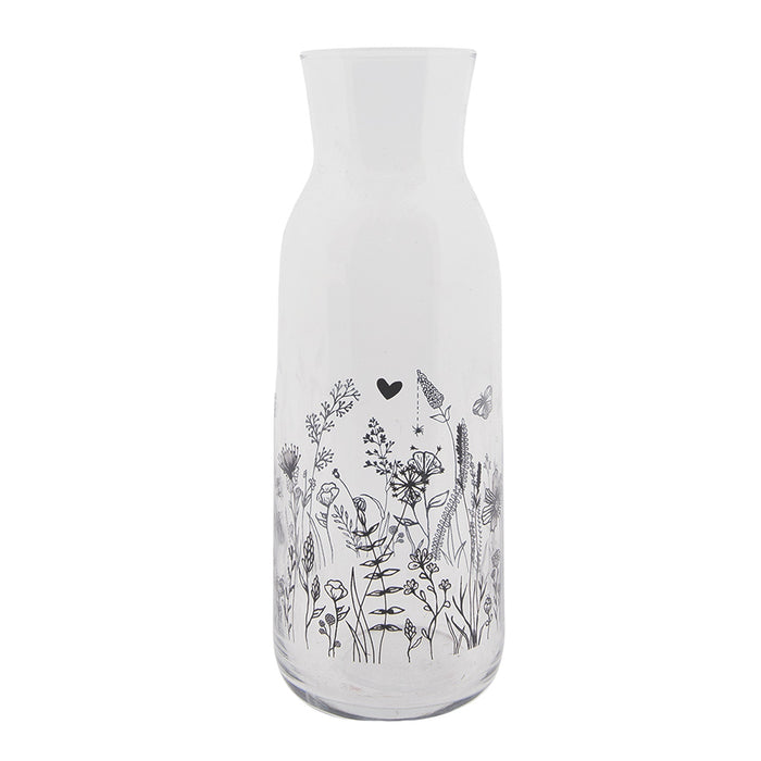 Clayre & Eef Karaf  1000 ml Glas Bloemen Waterkan