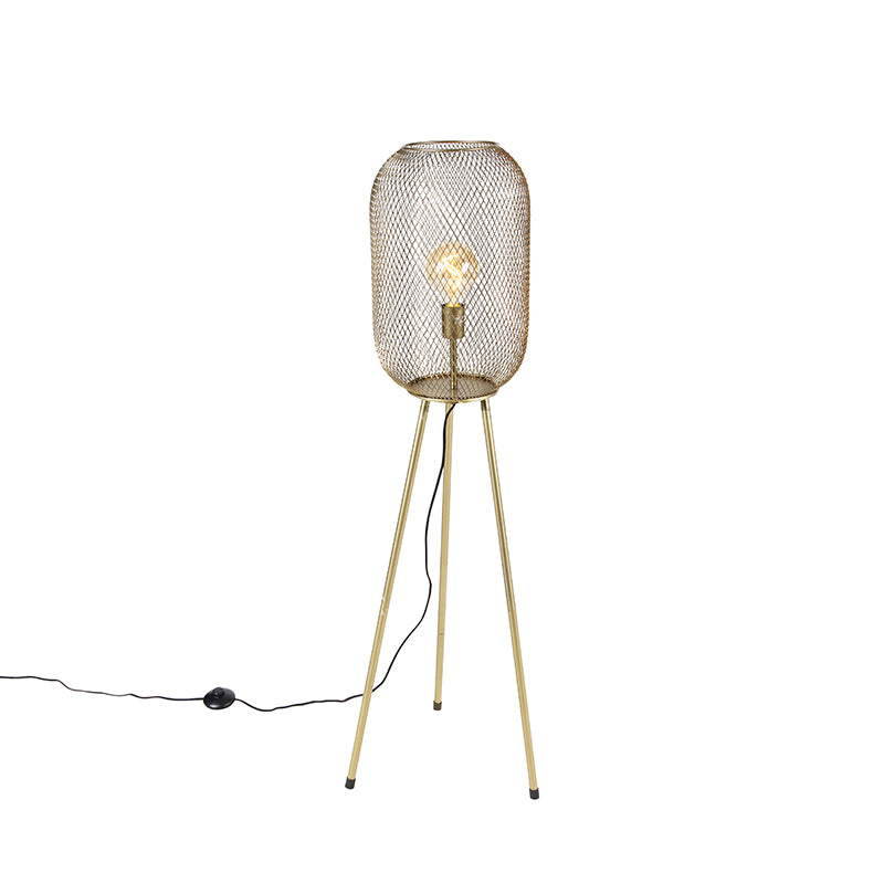 QAZQA Vloerlamp waya - Goud|messing - Modern - D 40cm