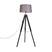QAZQA Vloerlamp Tripod zwart met kap 45cm linnen donker grijs