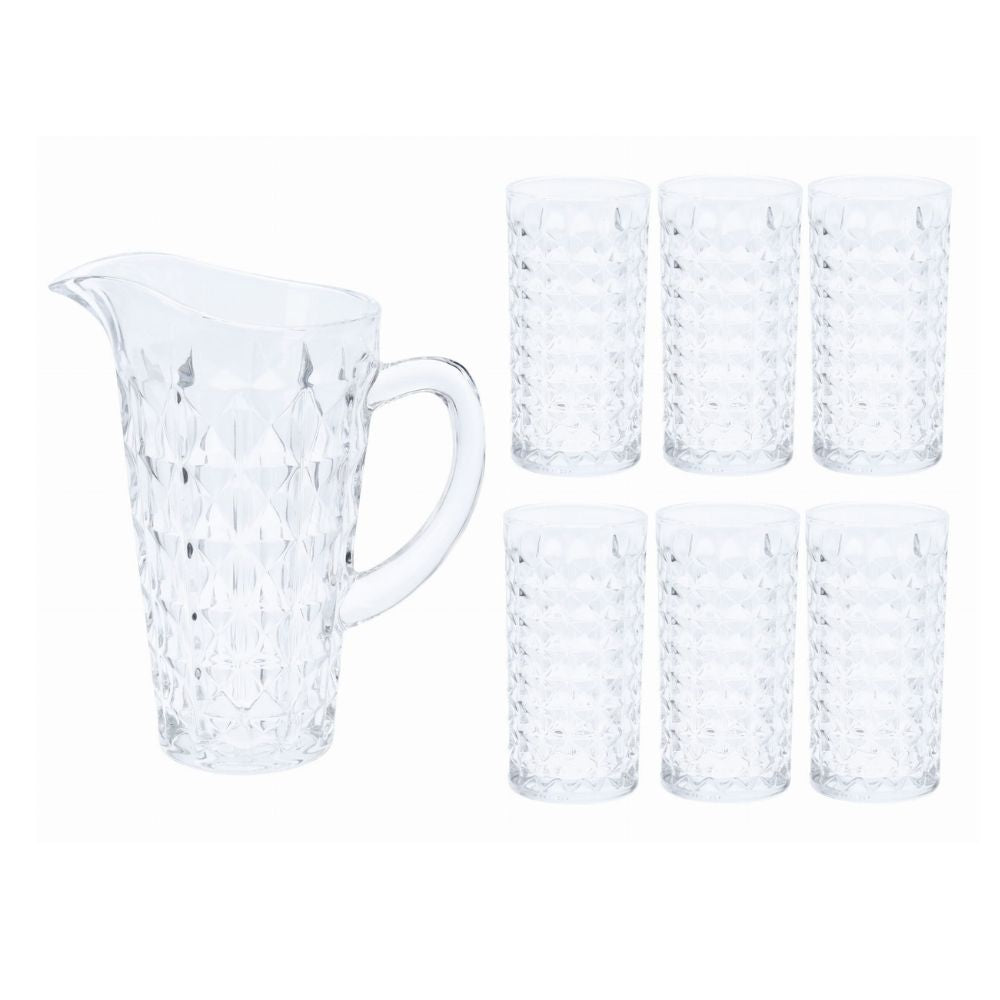 Orange85 Karaf met Glazen voor Water 6 stuks Kristal