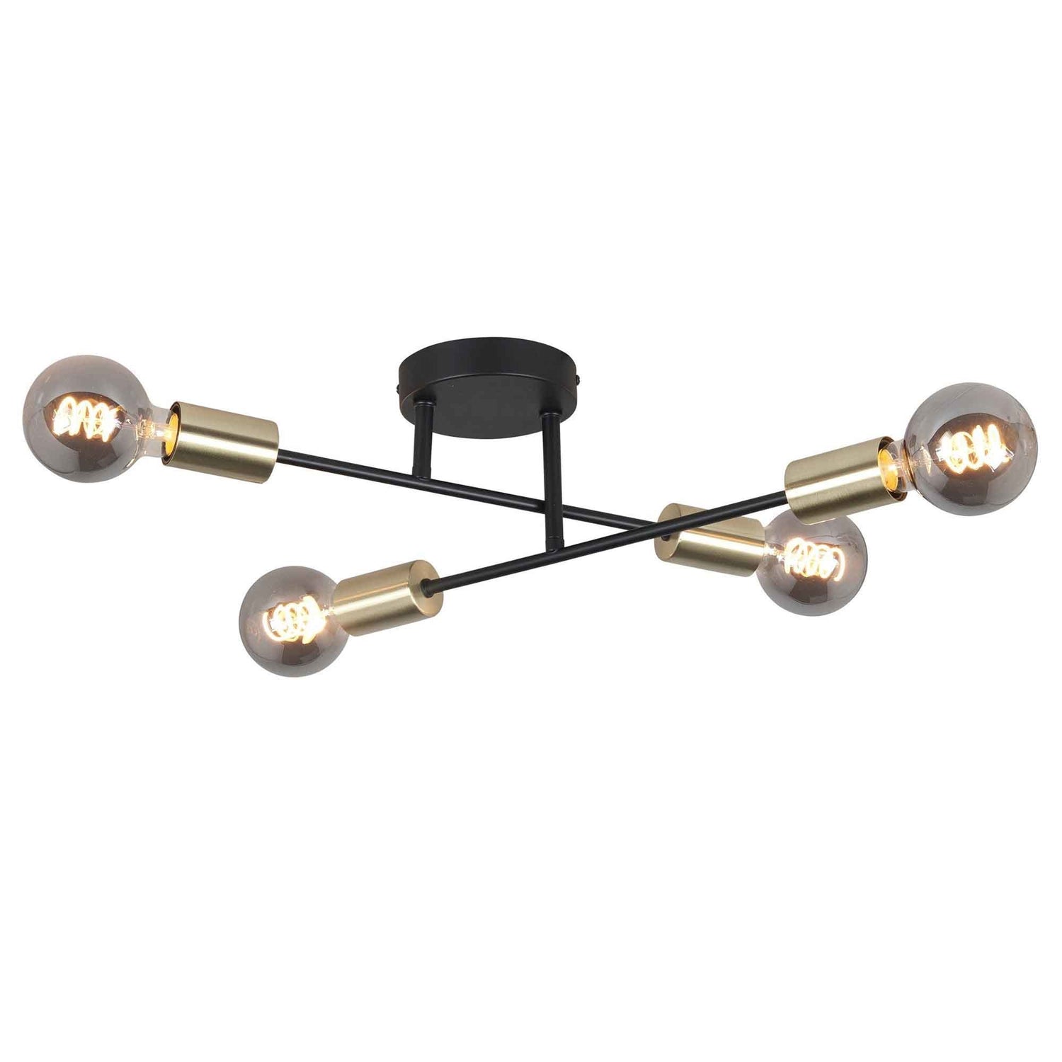 Highlight Plafondlamp Sticks 4 lichts Ø 60 cm goud zwart
