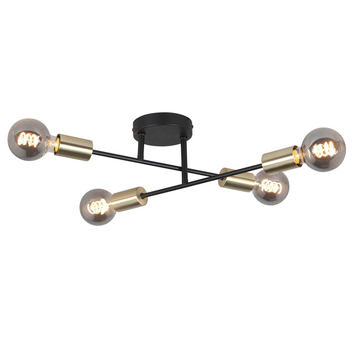 Highlight Plafondlamp Sticks 4 lichts Ø 60 cm goud zwart